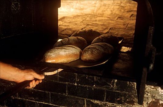 面包,砖,烤炉