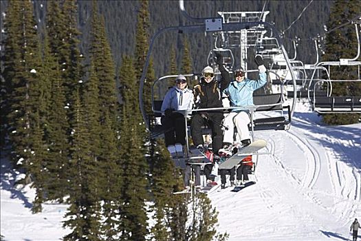 人,滑雪缆车,加拿大