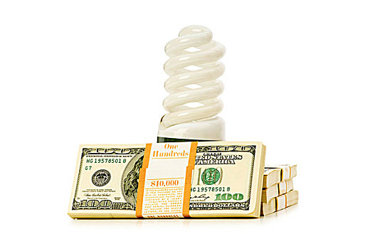概念,能量,效率,美元,灯泡