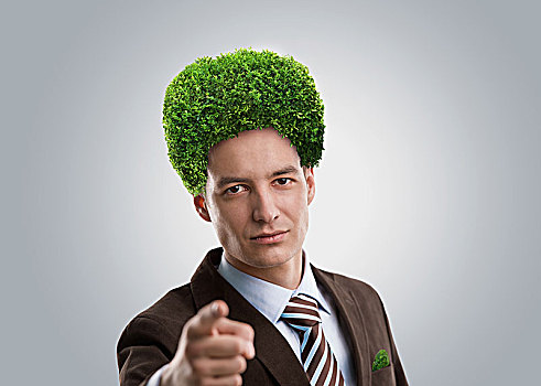 男人,绿色,树,头发,生态,概念