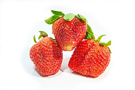 草莓,上方,白色背景