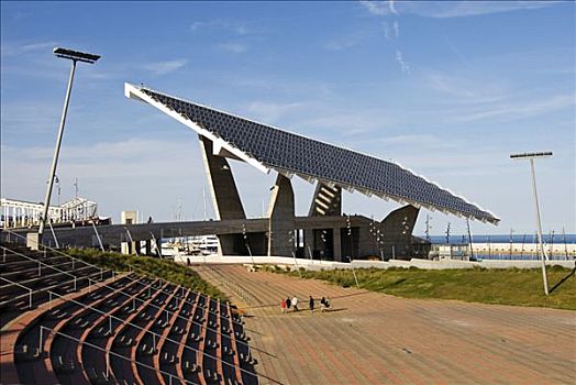 建筑,太阳能电池板,太阳能,国际,论坛,文化,2004年,巴塞罗那,西班牙