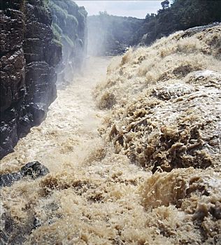 生动,阿瓦什,瀑布,阿瓦什国家公园,巨大,水,一个,河,上方,序列,大,峡谷,上升,埃塞俄比亚,高地