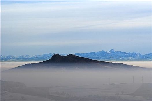 山,阿尔卑斯山,背景,巴登符腾堡,德国,欧洲