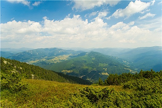 漂亮,草地,山