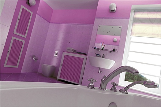 粉色,浴室