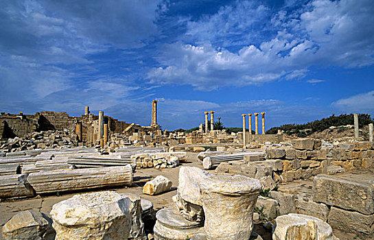 利比亚,靠近,的黎波里,莱普蒂斯马格纳,古罗马广场