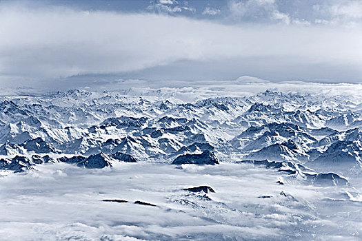 航拍,积雪,山峦