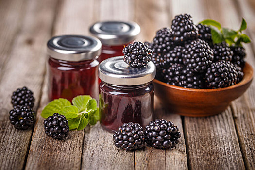 黑莓,水果,果酱