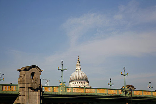 桥,正面,大教堂,圣保罗大教堂,南华克,伦敦,英格兰