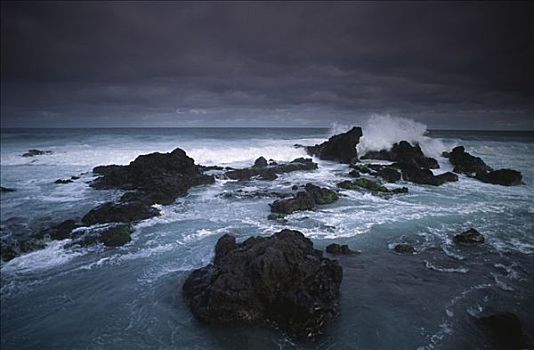 岩石构造,海岸,毛伊岛,夏威夷,美国