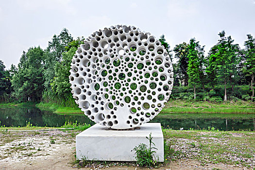 湖南省长沙市洋湖湿地公园－国际雕塑园,广场