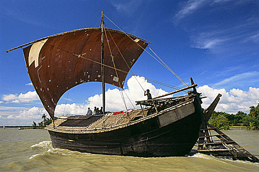 货船,帆,河,孟加拉,2006年