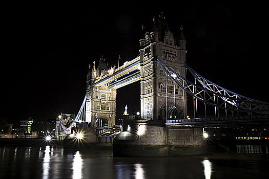 英格兰,伦敦,塔桥,泰晤士河,光亮,夜晚