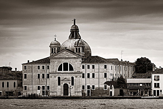 城市天际线,威尼斯,教堂,古建筑,水岸,意大利