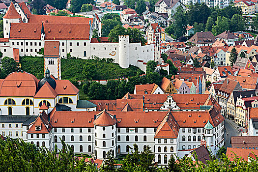 高,城堡,教堂,风景,耶稣受难像,上巴伐利亚,巴伐利亚,德国,欧洲