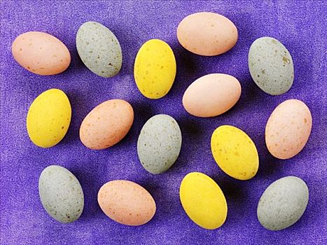 小,色彩,复活节彩蛋,紫色背景