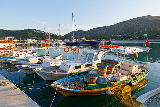 渔港,半岛,穆拉,省,爱琴海,土耳其,亚洲