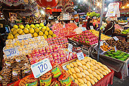 泰国,清迈,市场,水果摊,展示
