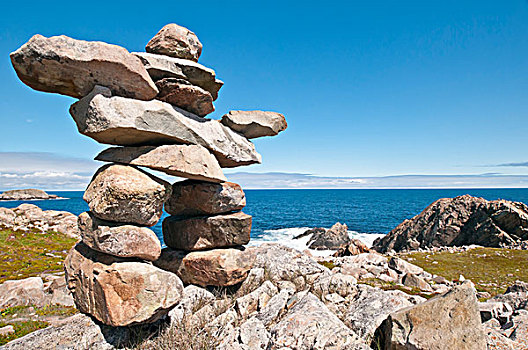 因纽石刻,海岸,纽芬兰,加拿大