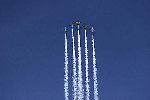 喷气式飞机,团队,2005年,阿联酋,只有,烟,天空,特技,飞行表演,特技飞行,展示,飞行