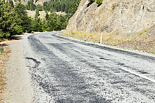 乡间小路,靠近,山,新西兰