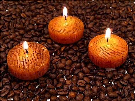 蜡烛,咖啡,咖啡豆