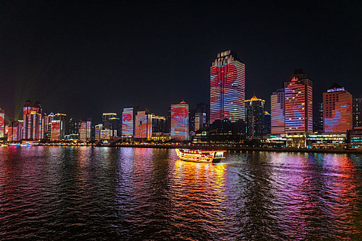 国庆节灯饰广州珠江夜景