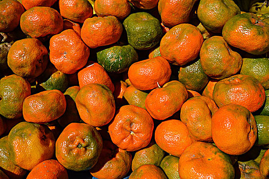 柑橘,橘子,成熟,不熟,市场,库斯科,秘鲁,南美