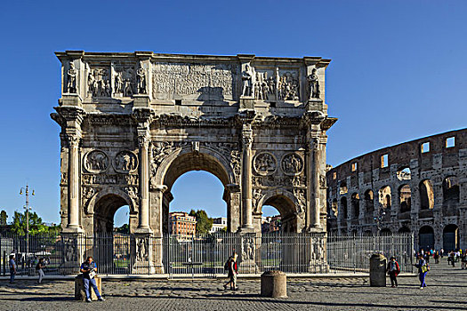 君士坦丁凯旋门,罗马角斗场,罗马,拉齐奥,意大利,欧洲