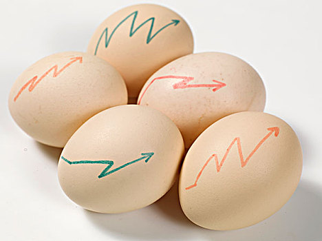 画上箭头的鸡蛋