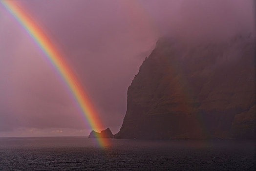 海边风景,彩虹,法罗群岛