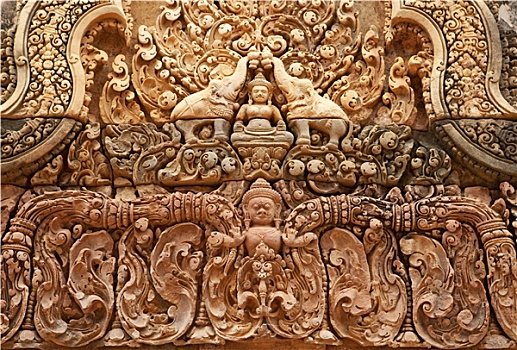 高棉,浮雕,女王宫