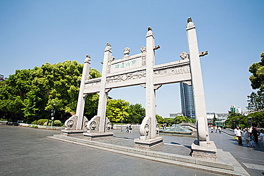 杭州,拱宸桥,运河广场,牌坊,京杭大运河南北通津牌坊