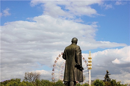 列宁,雕塑,看,摩天轮,莫斯科,俄罗斯