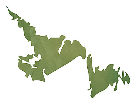 纽芬兰,地图,绿色,纸