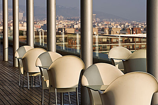 现代,椅子,平台,巴塞罗那,加泰罗尼亚,西班牙,欧洲