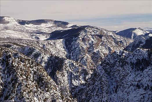 积雪,山,黑色,峡谷,国家公园,科罗拉多,美国