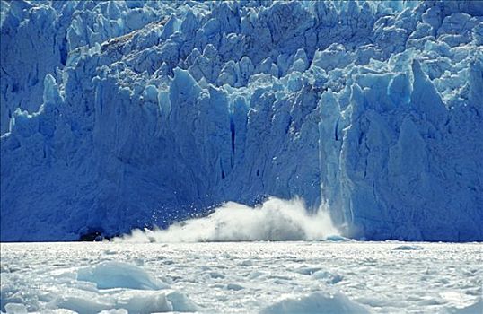 冰,落下,冰河,海洋,威廉王子湾,阿拉斯加,美国