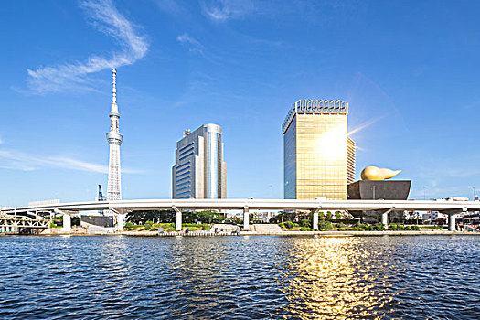 现代建筑,靠近,东京,电视塔
