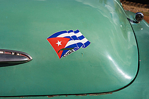 古巴,引擎盖,不干胶,旗帜
