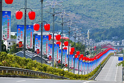贵州省遵义市播州区石板镇乐意村,辣椒形状的路灯