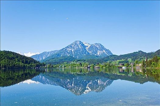 湖,背景,施蒂里亚,奥地利