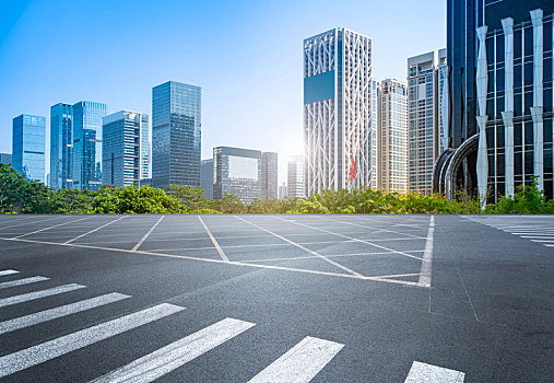 天津高楼大厦和城市道路