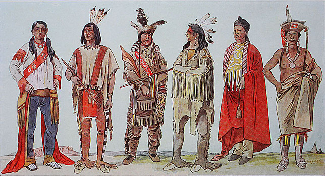 衣服,时尚,北美,印第安人,插画