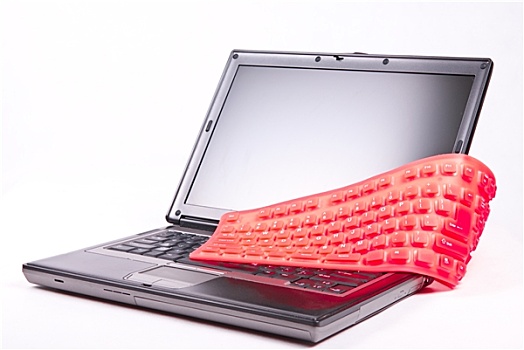 笔记本电脑,灵活,绛红,键盘