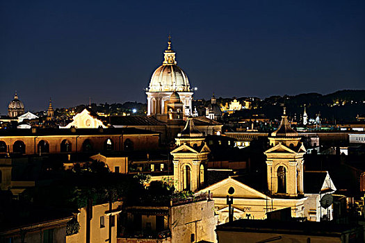 罗马,圆顶,夜晚