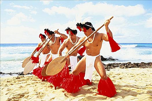 夏威夷,塔希提岛,男人,表演,跳舞