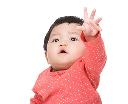 亚洲人,女婴,抬手