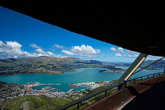 港口,上面,车站,山,坎特伯雷,南岛,新西兰